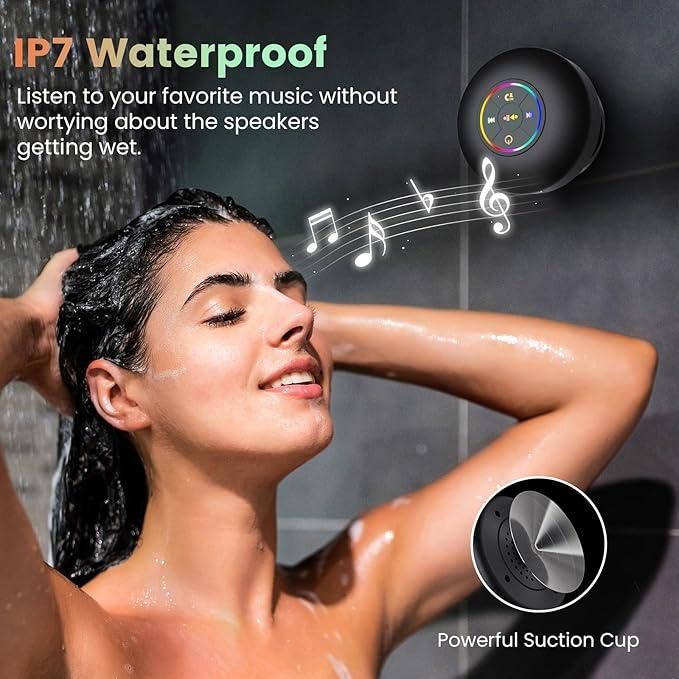 Waterproof Bluetooth Speaker with Suction Cup | Portable LED Music Speaker