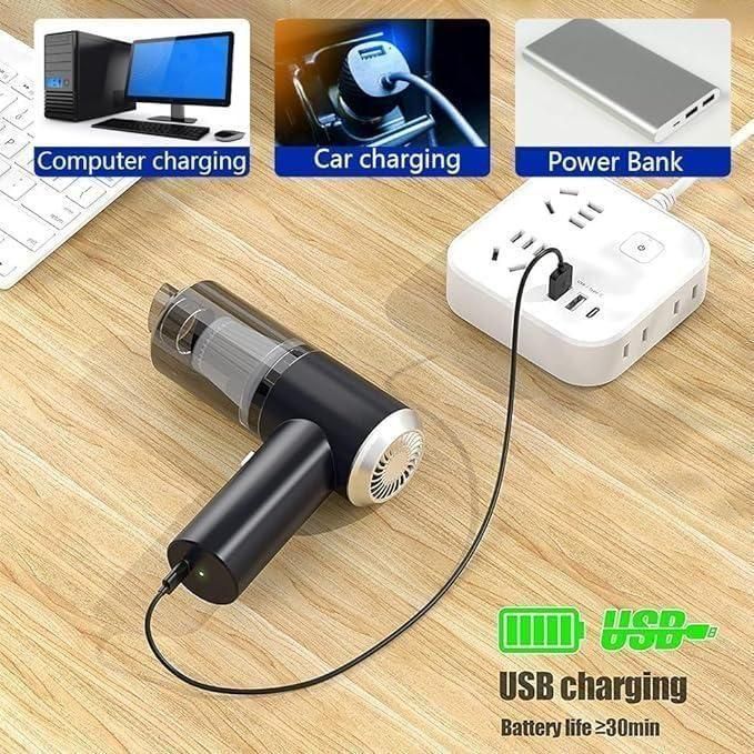 Portable Wireless Vacuum Suction Cleaner & Air Duster – Compact Handheld Dust Cleaner for Car, Keyboard & Home